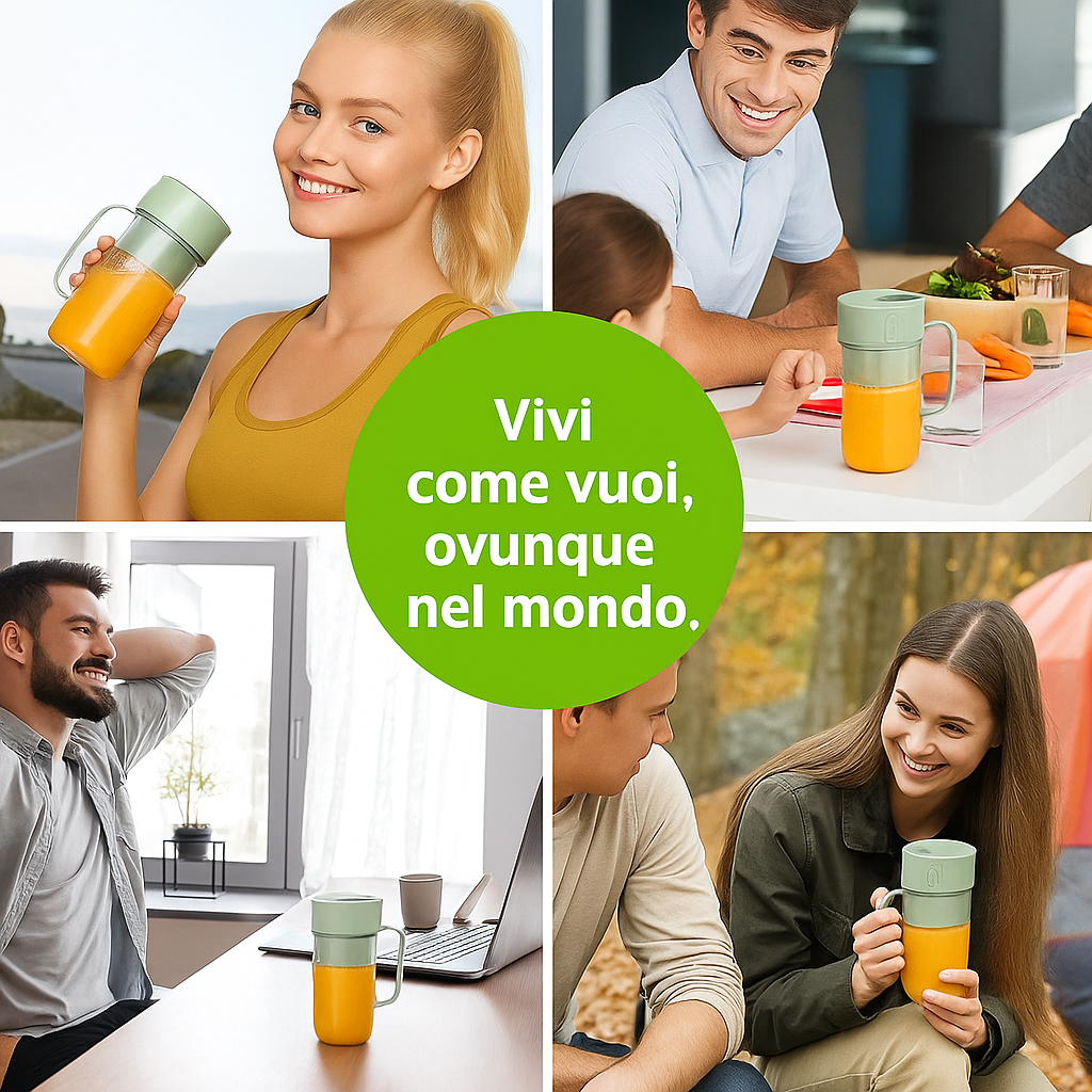 VitaCup™ 2-in-1 — Frullatore Portatile Ricaricabile 340 ml