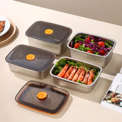 🇮🇹 (Prendi 6 + 3 gratis) Scatola ermetica in acciaio inox tedesco 316 per conservare gli alimenti