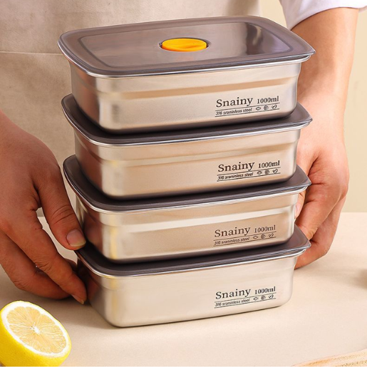 🇮🇹 (Prendi 6 + 3 gratis) Scatola ermetica in acciaio inox tedesco 316 per conservare gli alimenti
