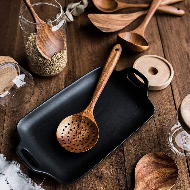 Set di utensili in legno di teak anti-tossine — sconto 50%