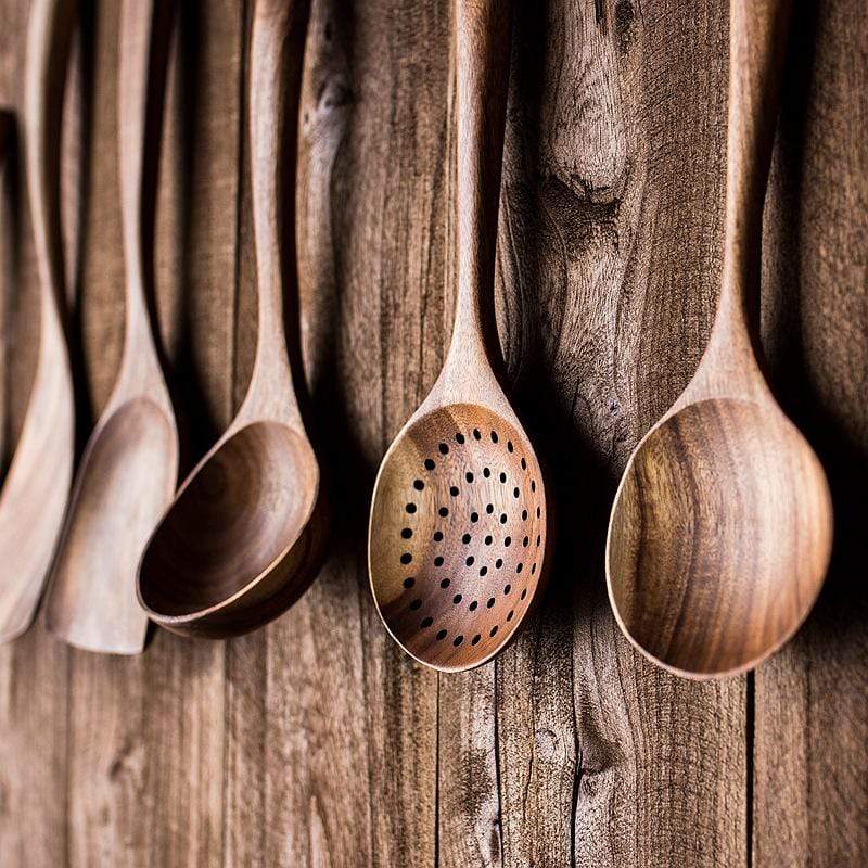Set di utensili in legno di teak anti-tossine — sconto 50%