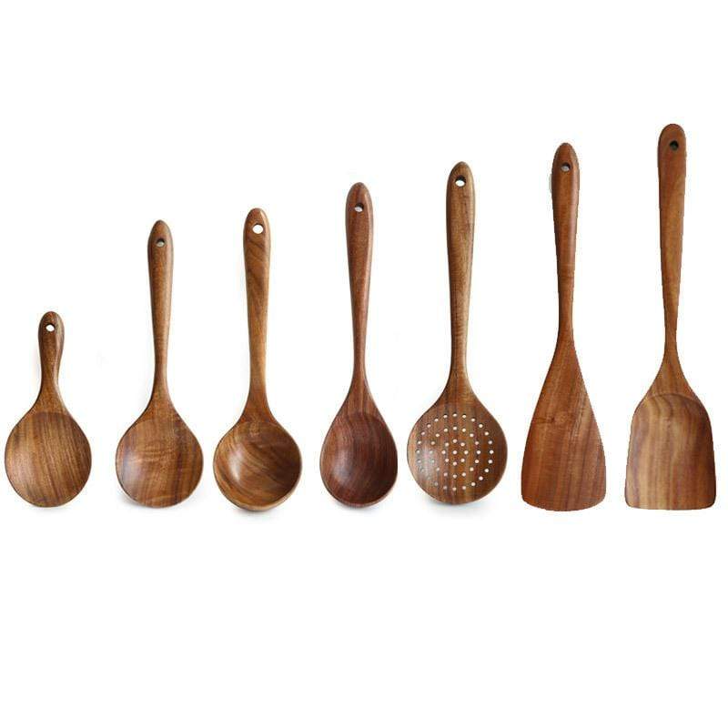 Set di utensili in legno di teak anti-tossine — sconto 50%