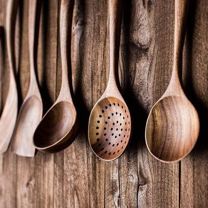 Set di utensili in legno di teak anti-tossine — sconto 50%