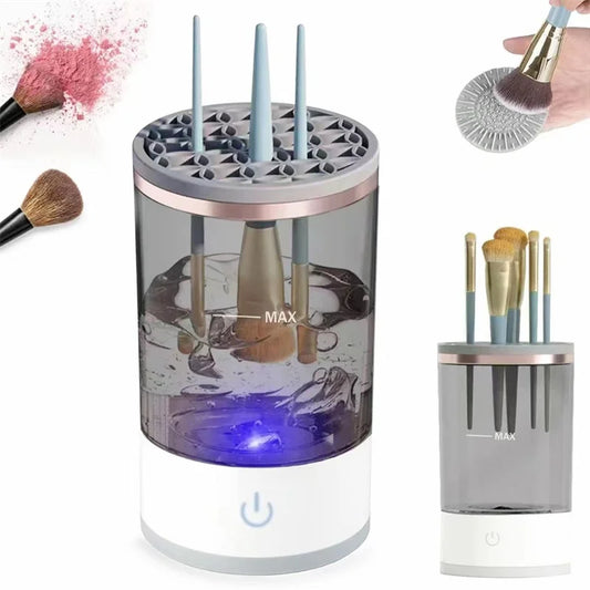 PureBrush™ – Detergente Elettrico 3 in 1 per Pennelli da Trucco con Asciugatura Rapida